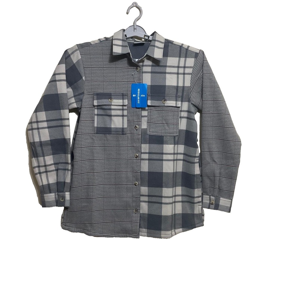 Columbia Sportswear Co. Long‎ Sleeve Button Down plaid gray women's shirt Small